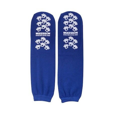 Mckesson Adult Slipper Socks, Bariatric / X-Wide, Royal Blue 40-1099-001